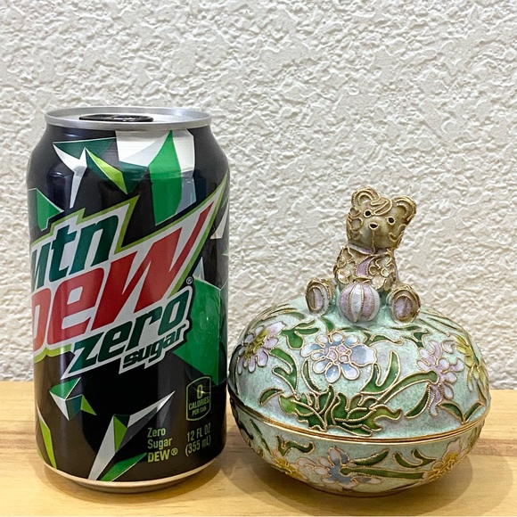 Vintage NYCO Nikki Yassaman Green Bear Trinket Box Faberge Enameled Art Figurine - Picture 12 of 13